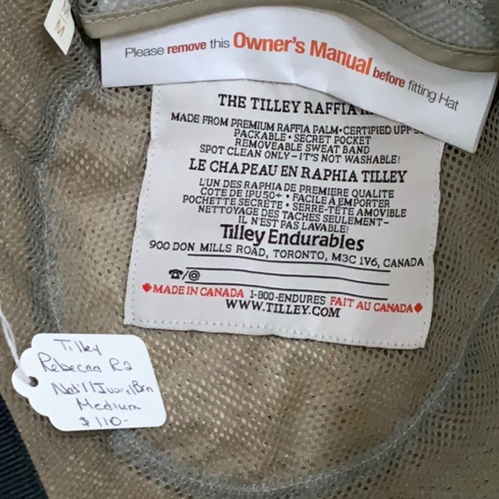 Tilley REBECCA R2 Raffia hat-Natural/Ivory/Brown - Picture 11 of 14